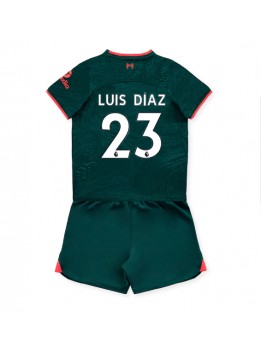 Liverpool Luis Diaz #23 Ausweichtrikot für Kinder 2022-23 Kurzarm (+ Kurze Hosen)